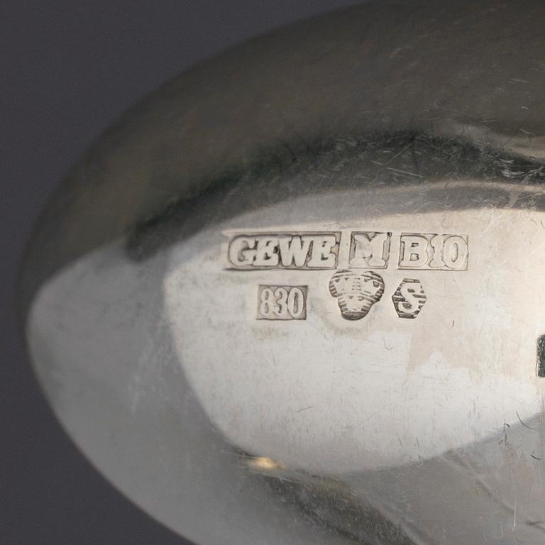 24 SILVER COFFEE SPOONS (12+12), second half of the 20th century. Weight ca 230 g.