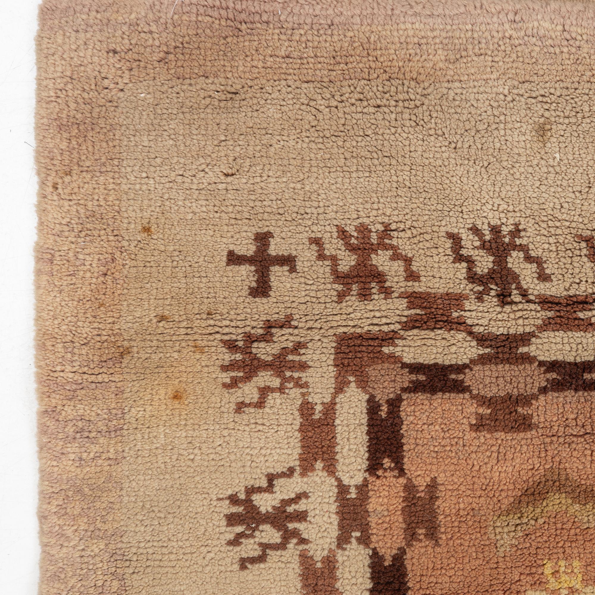 A knotted pile rug, probably Finland, 1930's-40's, c. 295 x 165 cm.