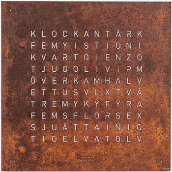 Biegert & Funk, väggur, QlockTwo Classic Creators Edition Rust.