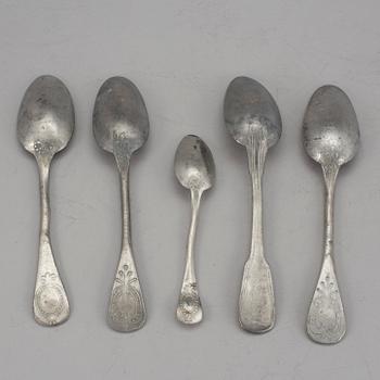 SKEDAR, 17 stycken, tenn, 17/1800-tal.
