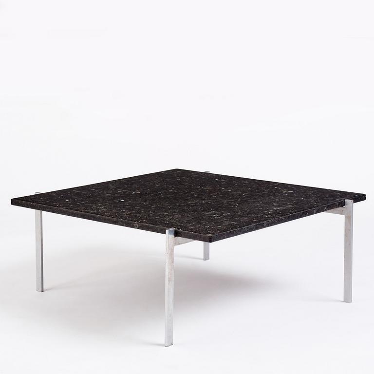 Poul Kjaerholm, a 'PK61' labradorite/larvikit stone top sofa table, edition E Kold Christensen, Denmark, early 1960s.