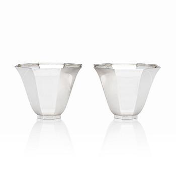 71. Wiwen Nilsson, a pair of bell-shaped sterling bowls, Lund, Sweden 1963-1964.