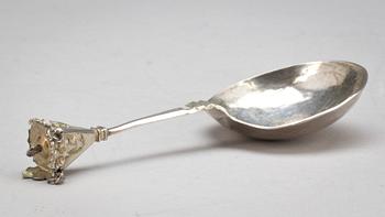 BRÄNNVINSSKED, silver, Casimir Fredrich Medit (1712-1723). Karlskrona. Vikt ca 36 g.