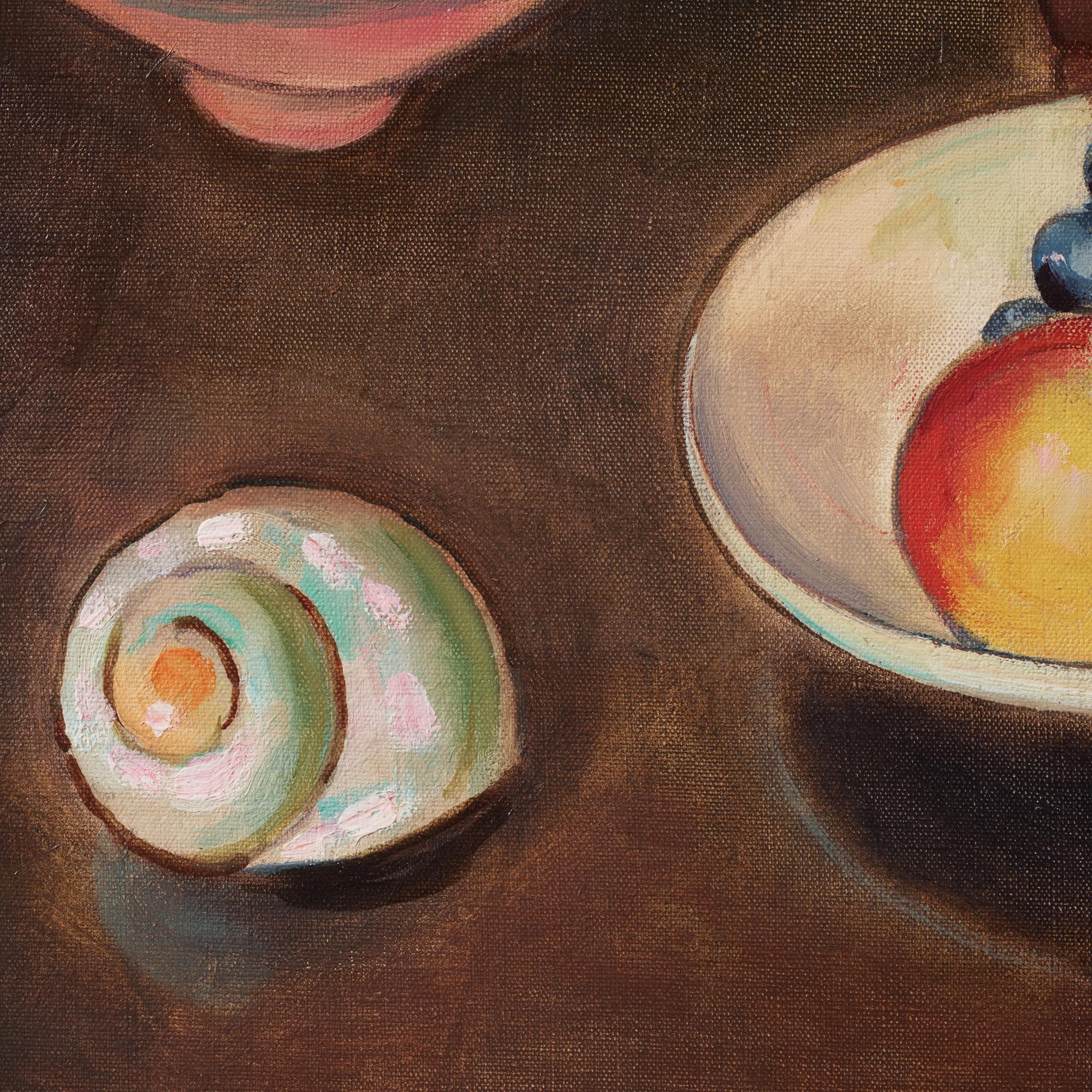 Einar Jolin,"Blomster med fruktfat och snäcka”.