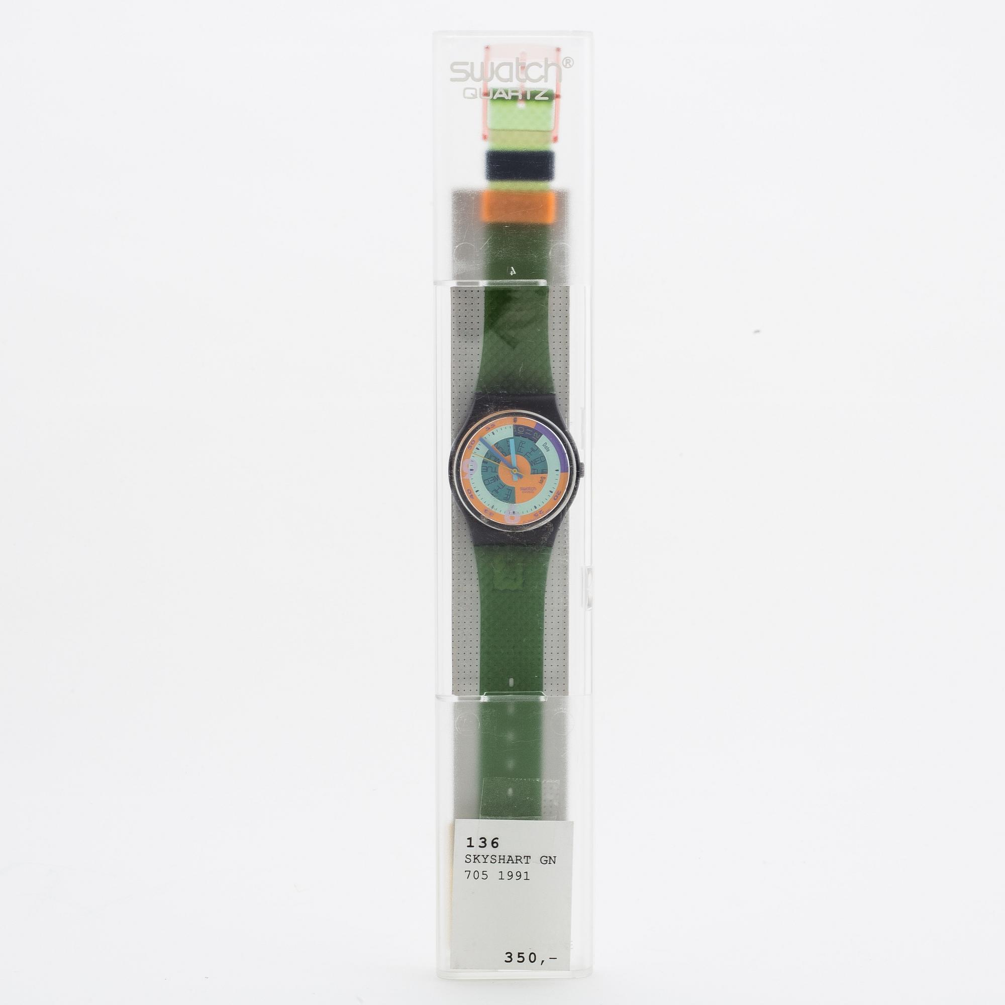 Swatch, Skyshart, wristwatch, 34 mm.