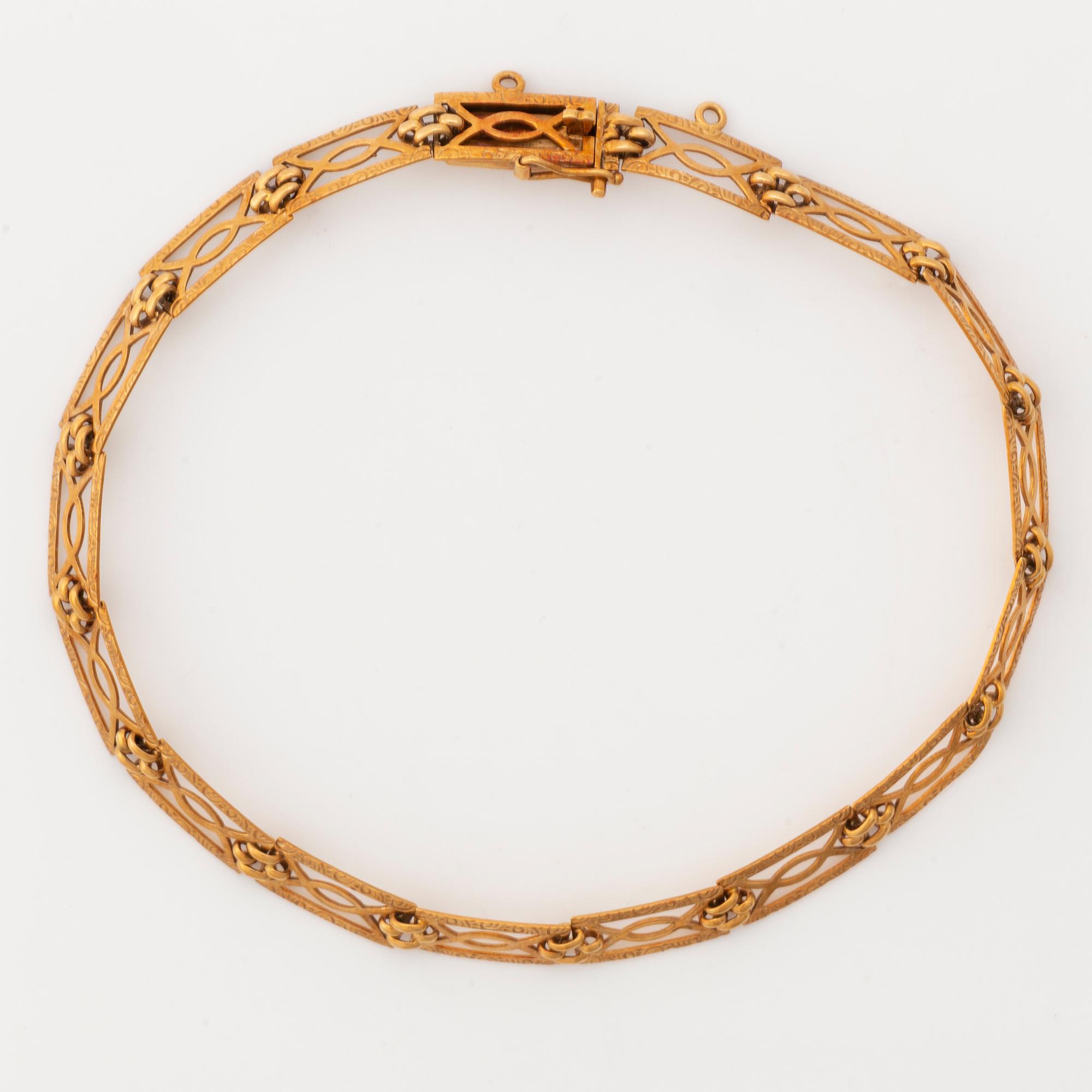 14K gold bracelet, Finland.