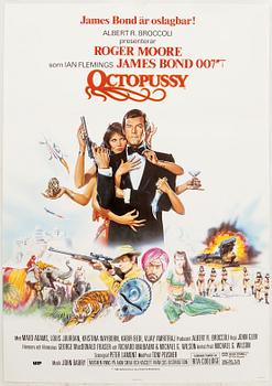 Film poster James Bond "Octopussy" 1983 Swedish first edition.