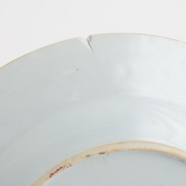 Tallrikar, 4 st, porslin, Kina, Qianlong (1736-95).