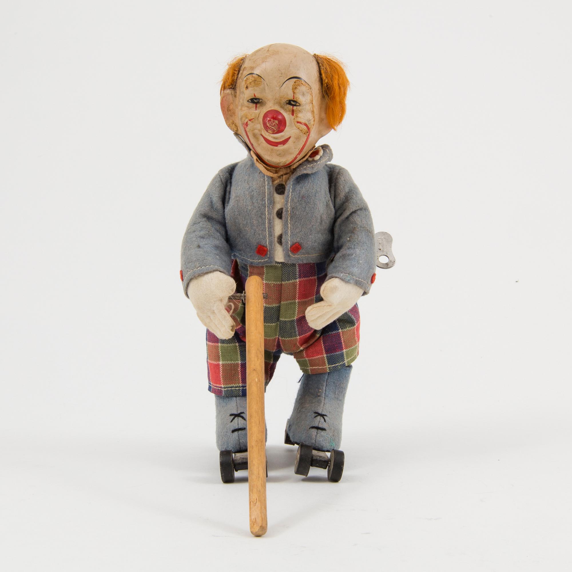 A Schuco "Rolly" clown Germany c. 1950.