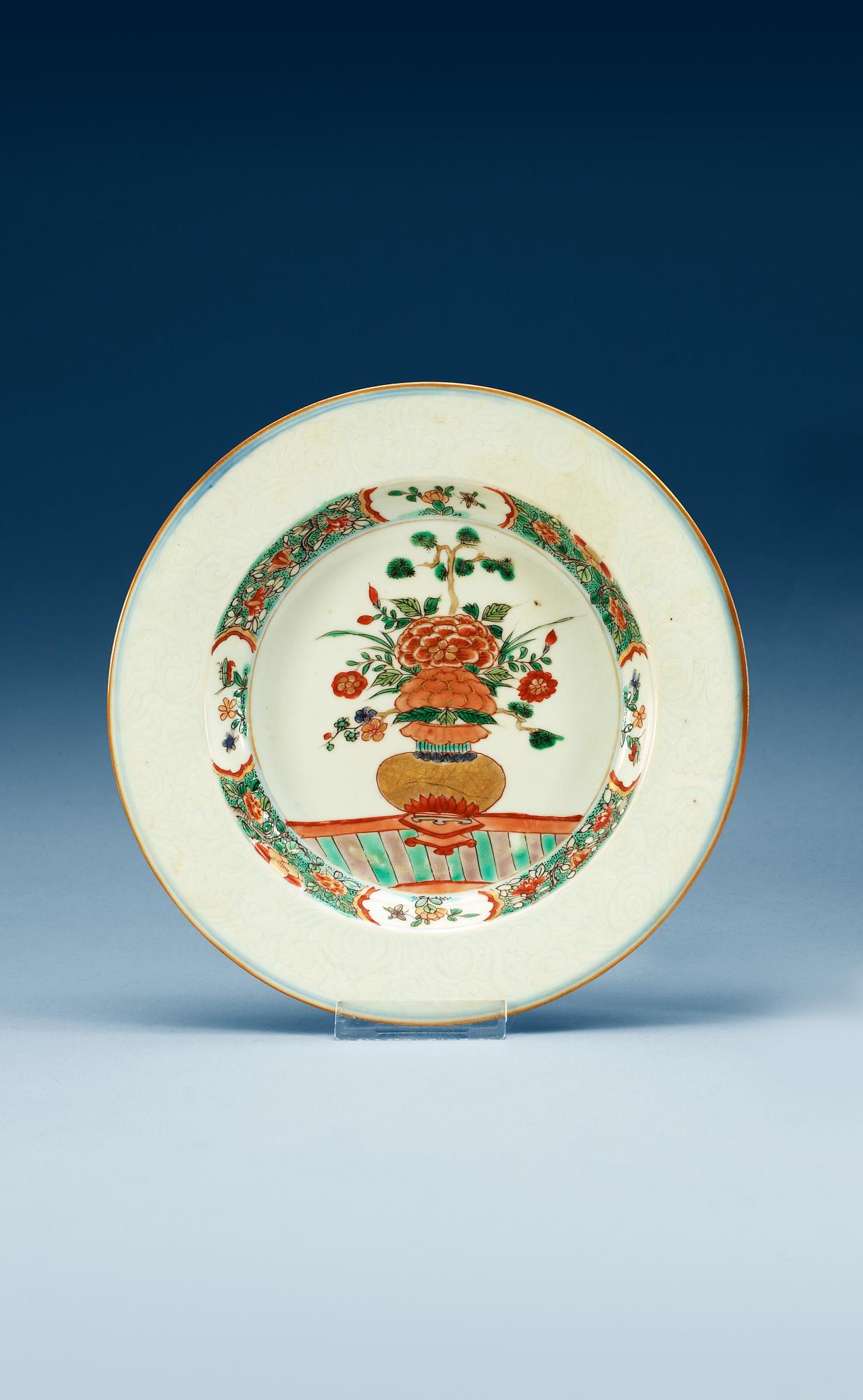 A set of six famille verte soup plates, Qing dynasty, Kangxi (1662-1722).