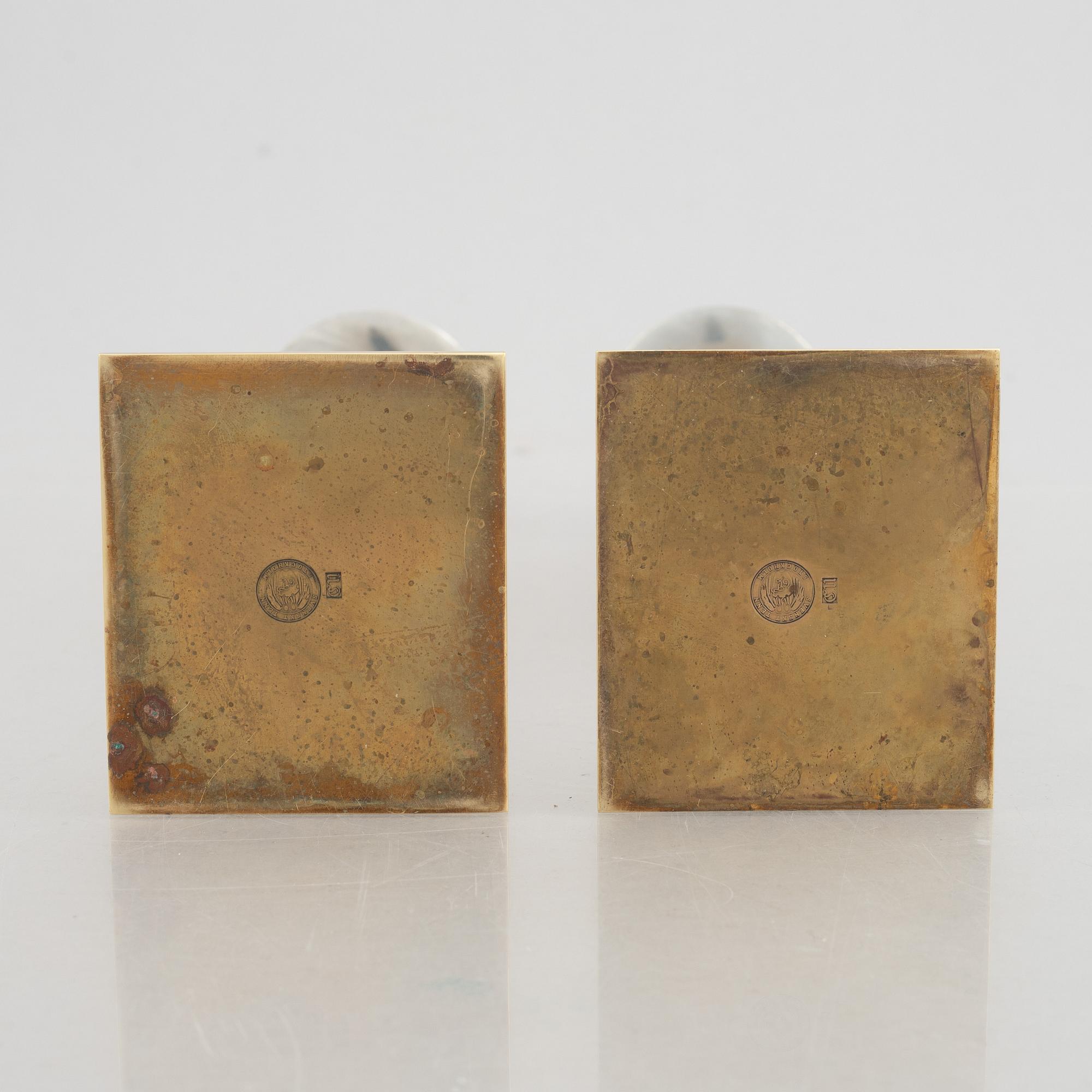 Edvin Öhrström, ljusstakar, ett par, "Egyptisk", Firma Svenskt Tenn, Stockholm, 2001.