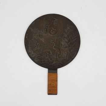 Speglar, 3 st, brons, Japan, 1900-tal.