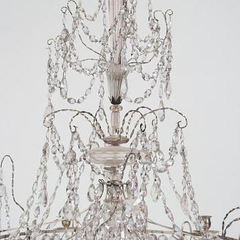 A Louis XVI-style six-light candelier, Austria/Bohemia, late 18th century.