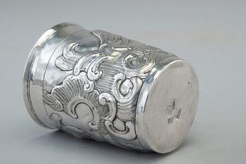 A BEAKER, silver. Andrei Dementiev Moscow 1774. Height 7,5 cm, weight 72 g.