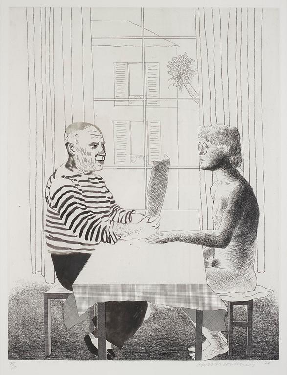 David Hockney, "Artist and Model".