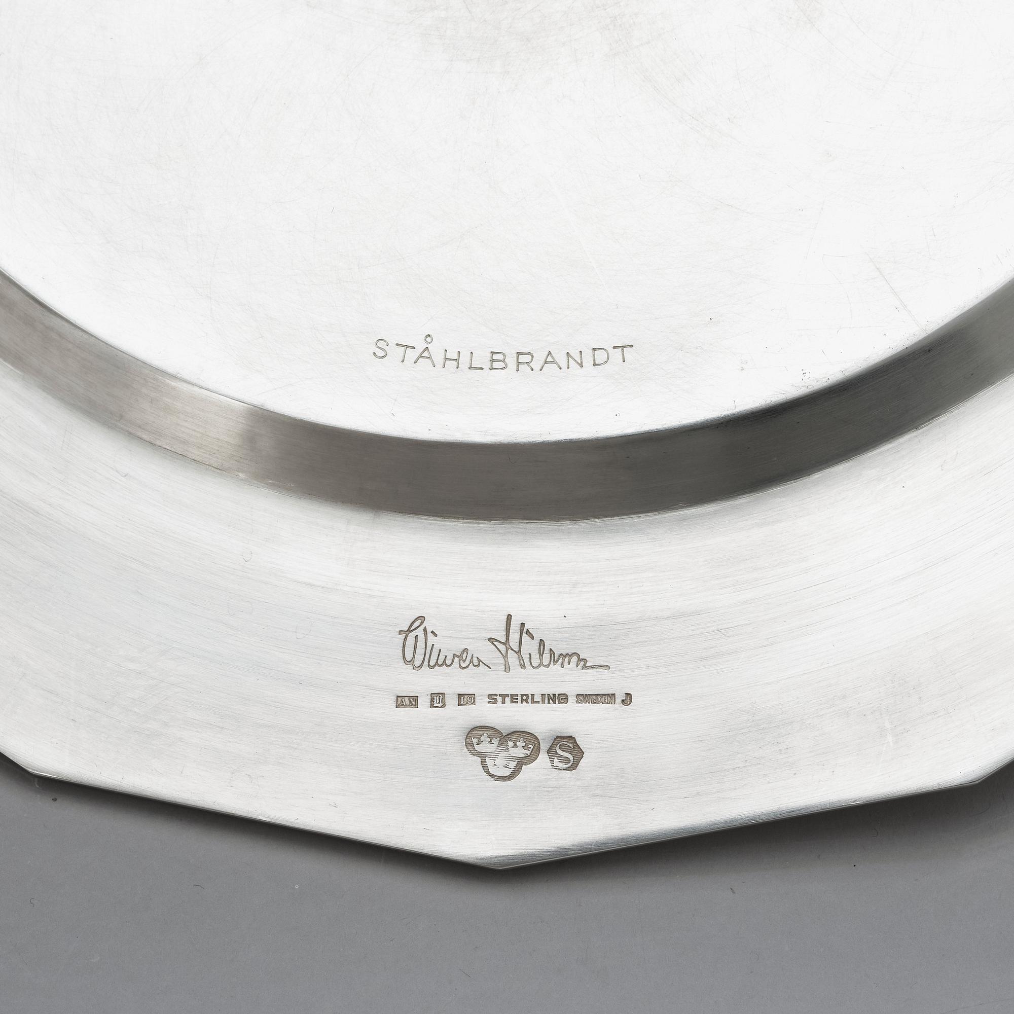 Wiwen Nilsson, kuverttallrikar, 18 stycken, Lund 1956 - 1962, sterling silver.