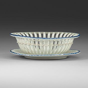 1793. An English cream ware chesnut basket, early 19th Century.