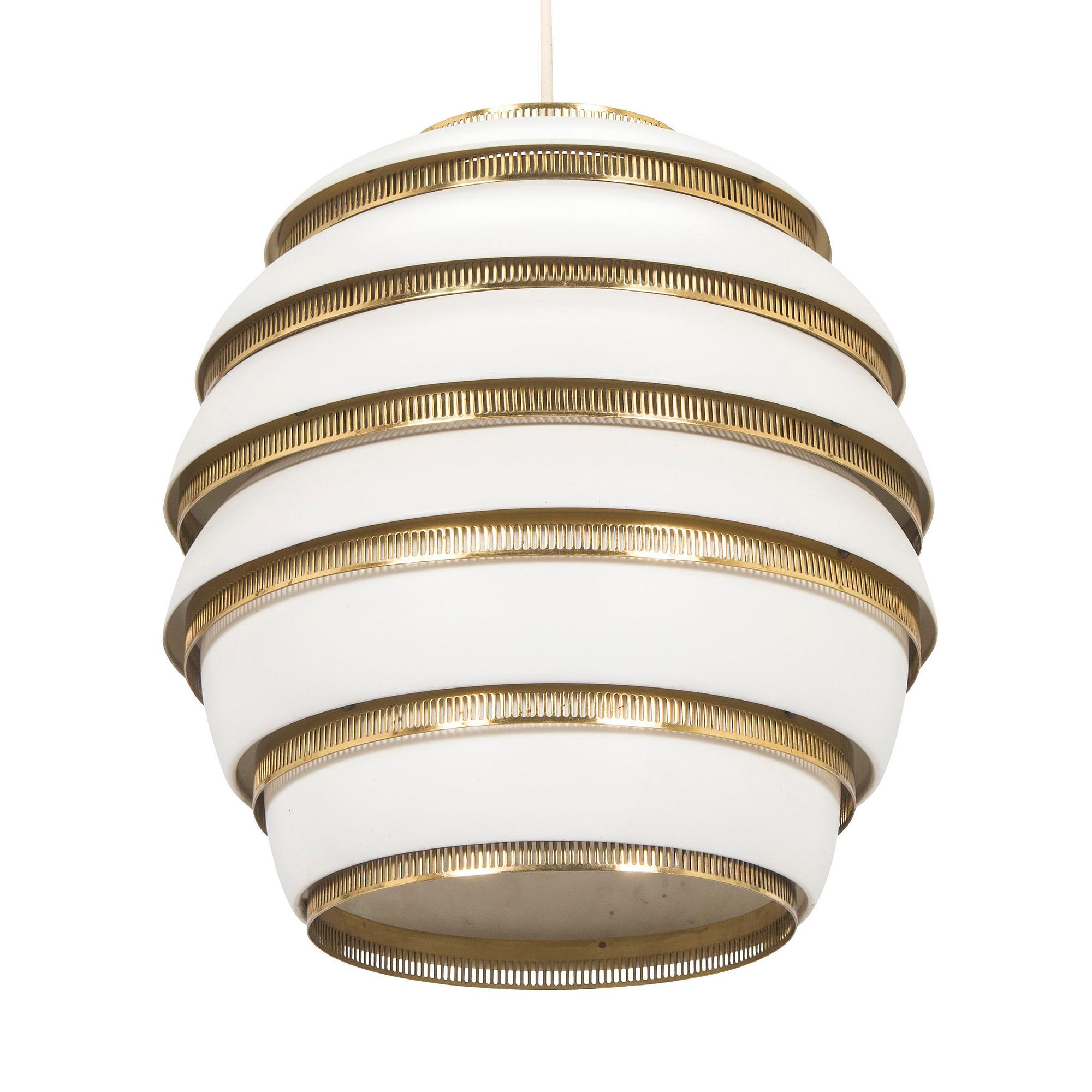 Alvar Aalto, a pendant lamp A332, 'Beehive' for Valaistustyö.
