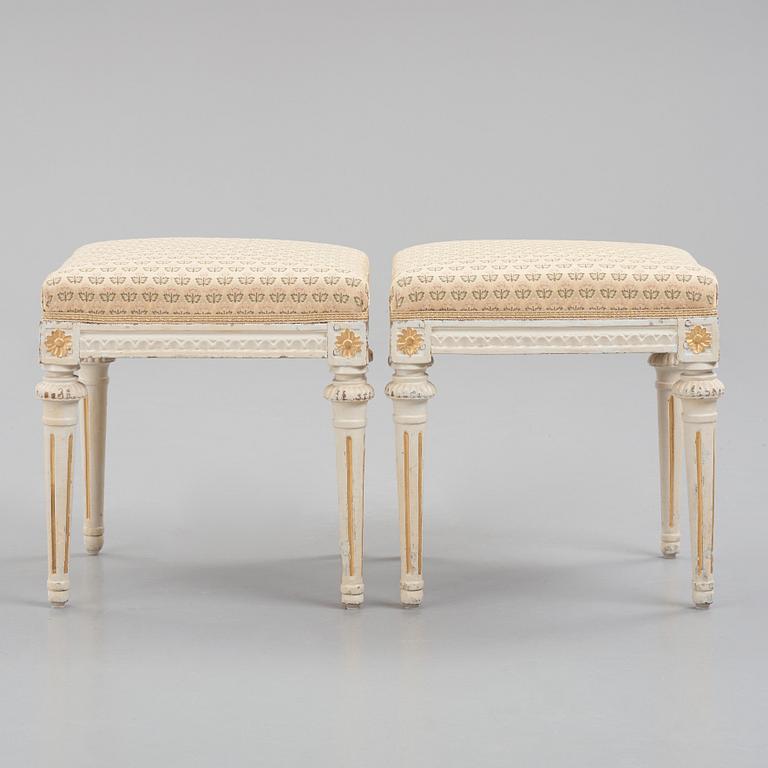 A pair of Gustavian stools by E Öhrmark.