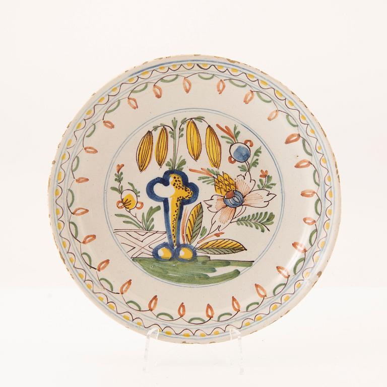 Plates 6 pcs Holland/France mid-18th century faience.
