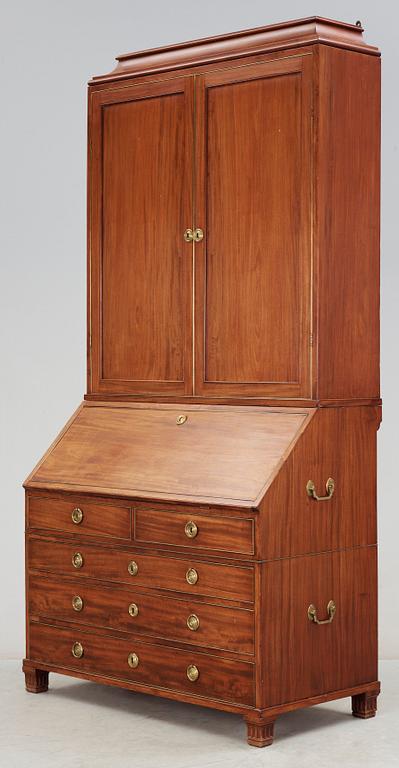 A late Gustavian 18th century writing cabinet by J. C. Linning, master 1779.