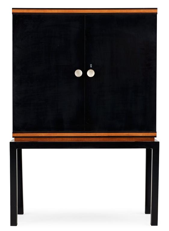 An Otto Schulz stained birch and mahogany cabinet, by Boet, Sweden 1930's.