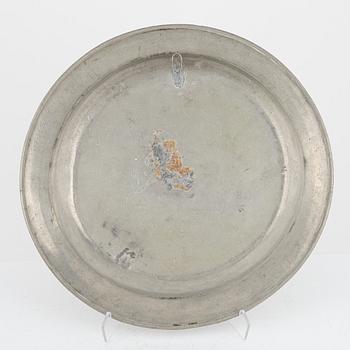 A group of eight Swedish pewter dishes, 18th-20th Century, including Mathias Norling, Jönköping, 1863.