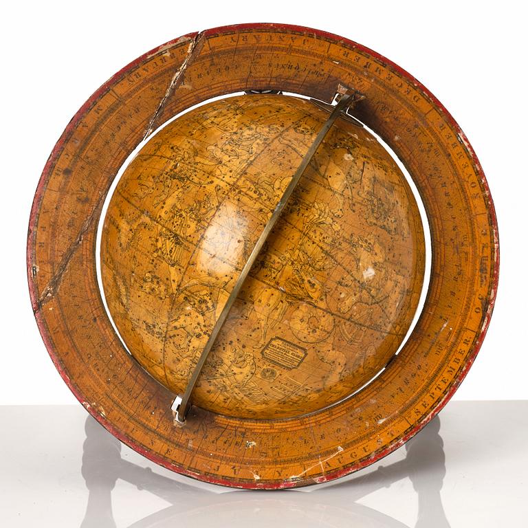 Himmelsglob för bord, Newton & son London 1860.