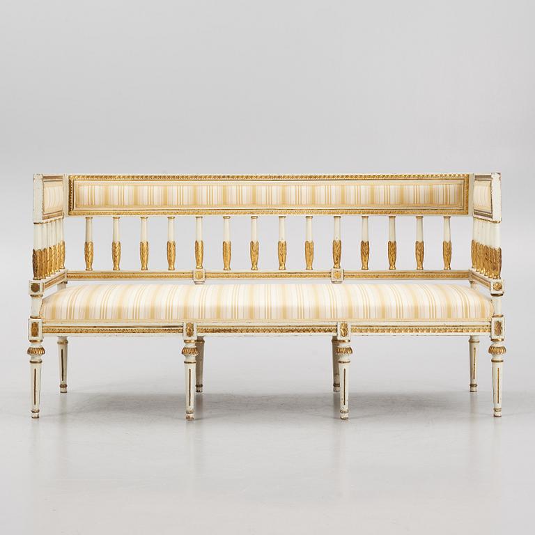 A late Gustavian-style sofa, circa 1900.