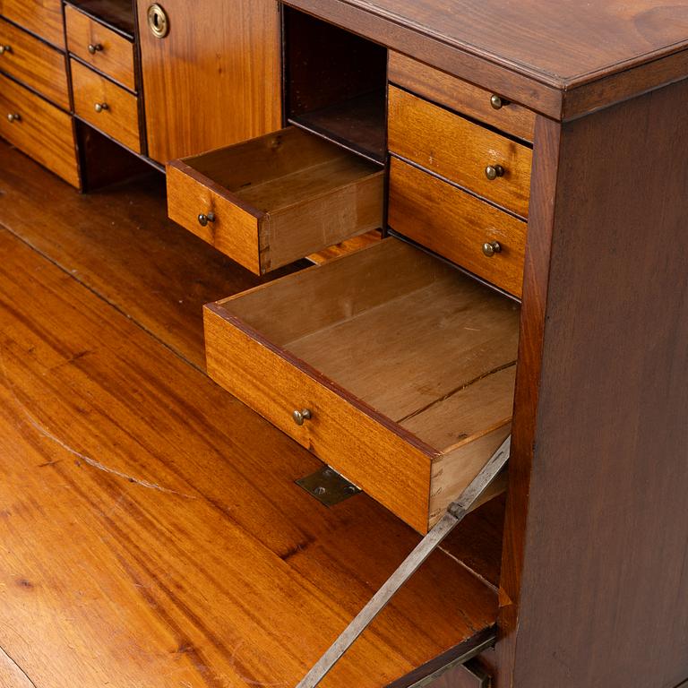 A late Gustavian mahogany secretaire by L. Almgren (master in Stockholm 1771-95).