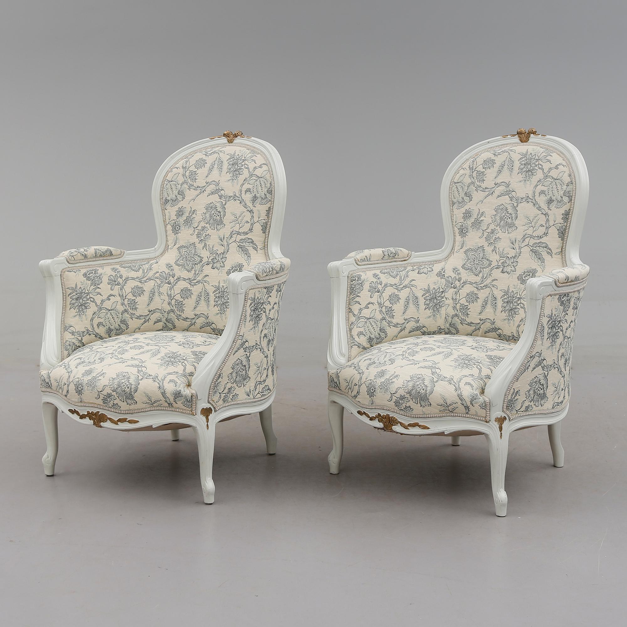 BERGÈRER, 1 par, Louis XIV-stil, 1900-talets början.