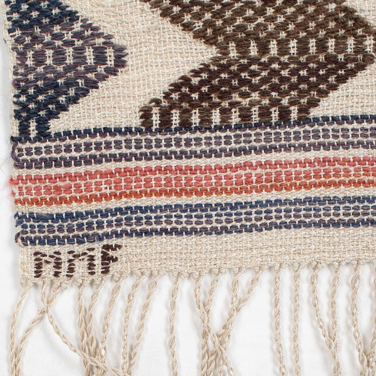 Märta Måås-Fjetterström, a textile, 'Wågor', flat weave, c 115  x 59 cm, signed MMF.