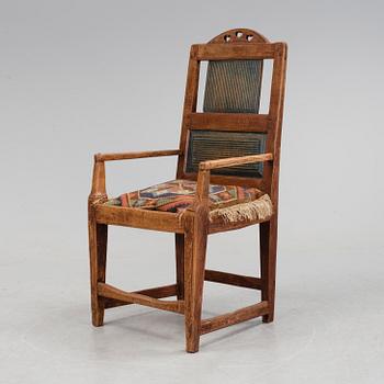 A 19th century folk art armchair.