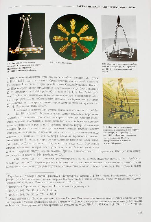 BOK, The Russian Chandelieres, 1760-1830, Igor Sychev, P.B.V.R., Ryssland 2003.