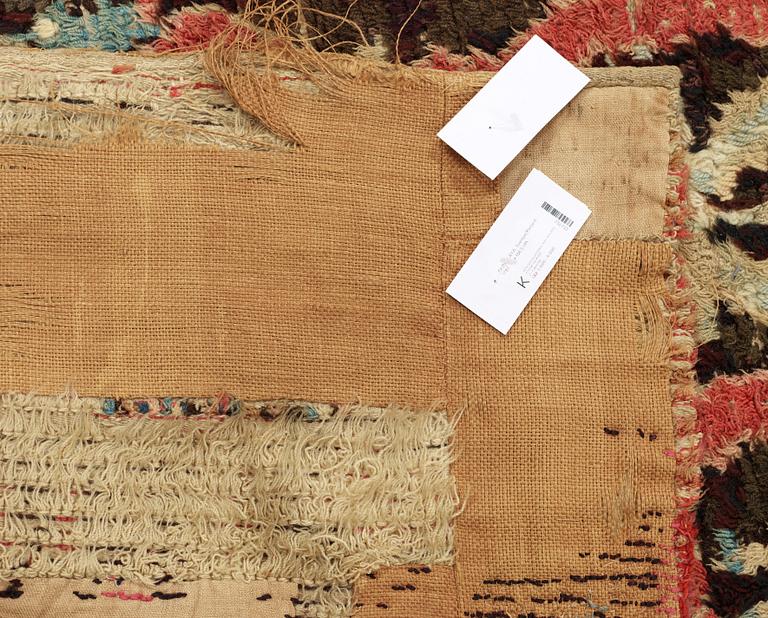 TWO SIDED RYA (knotted pile). Sweden/Finland 1797. 191 x 138,5 cm.