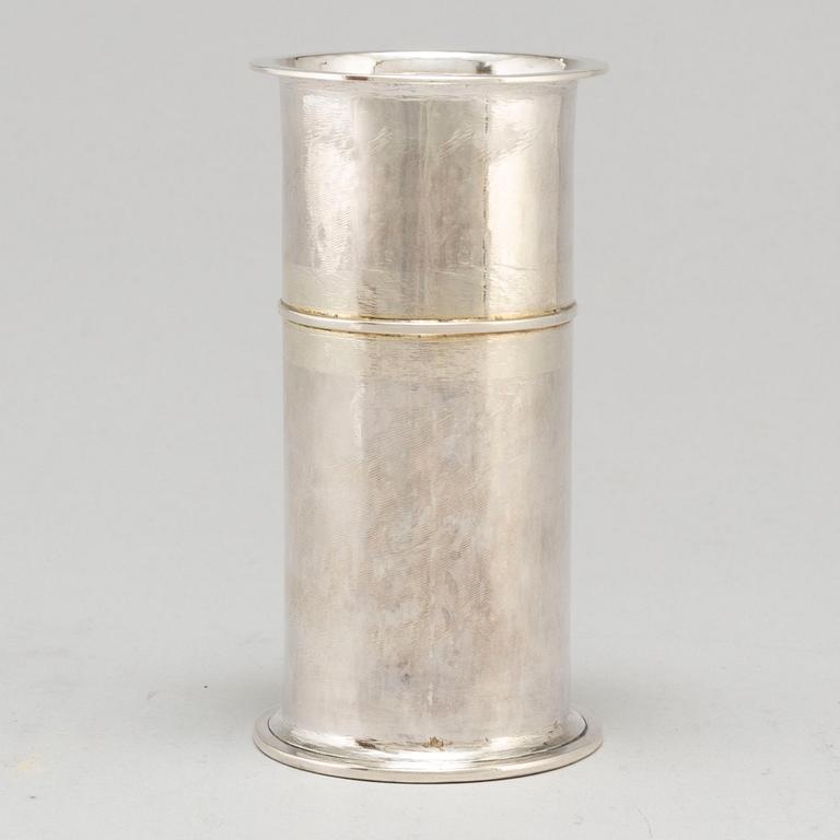 A sterlingsilver vase by Birger Haglund.