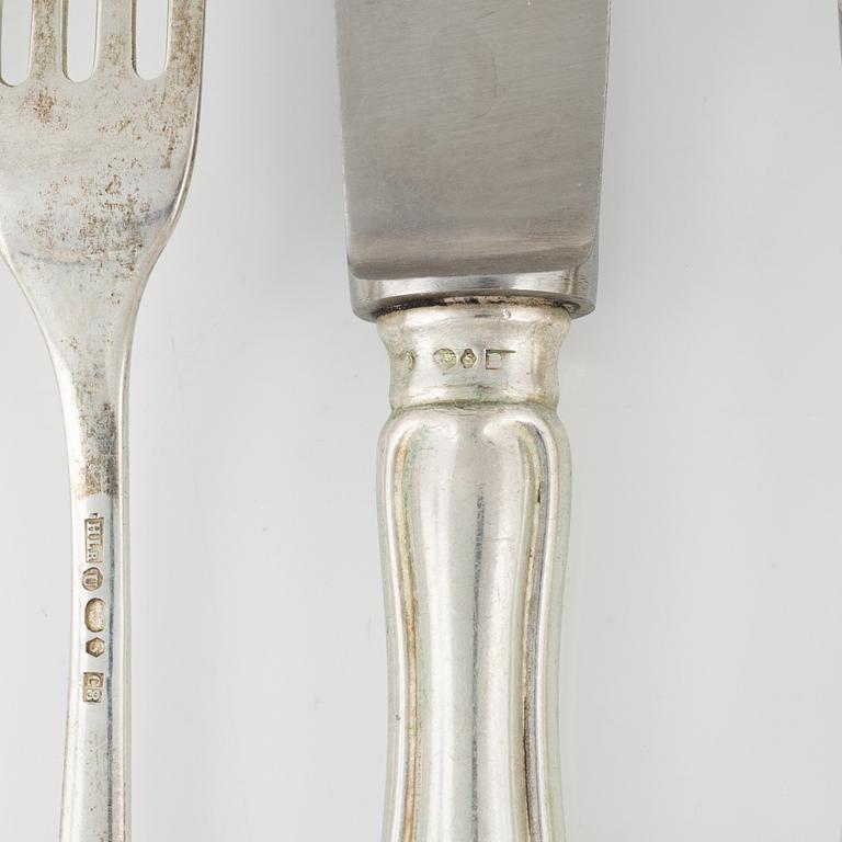 A silver cutlery set, 53 pcs, Harald Linder Uddevala Sweden, 1928.