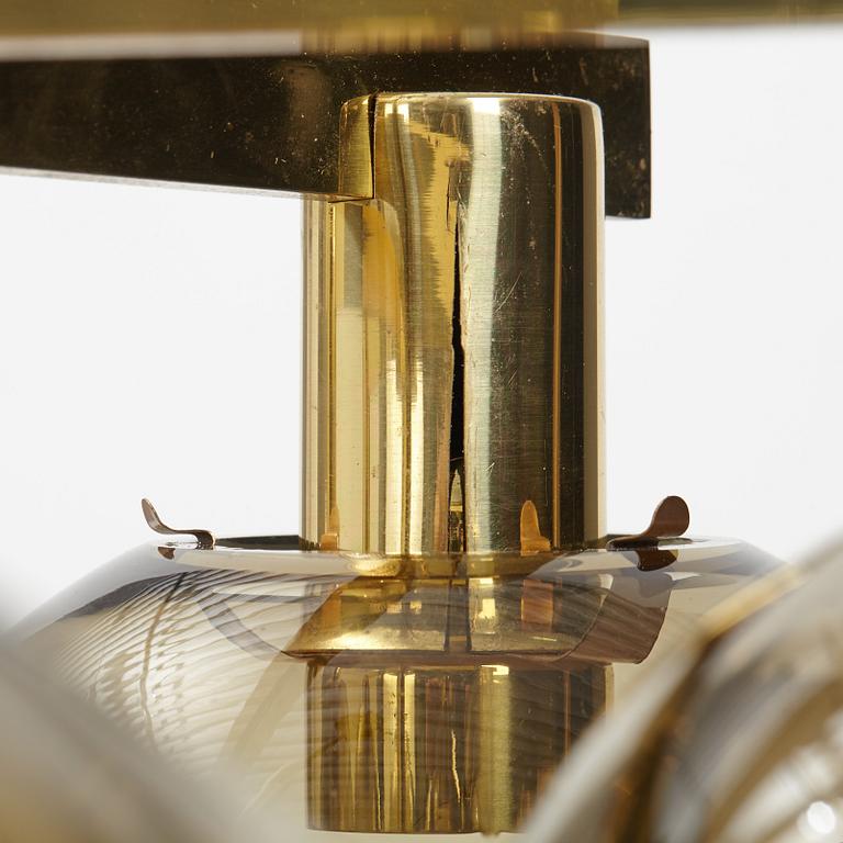 HANS-AGNE JAKOBSSON, a brass and glass nine-light ceiling light from Markaryd, second half of the 20th century.