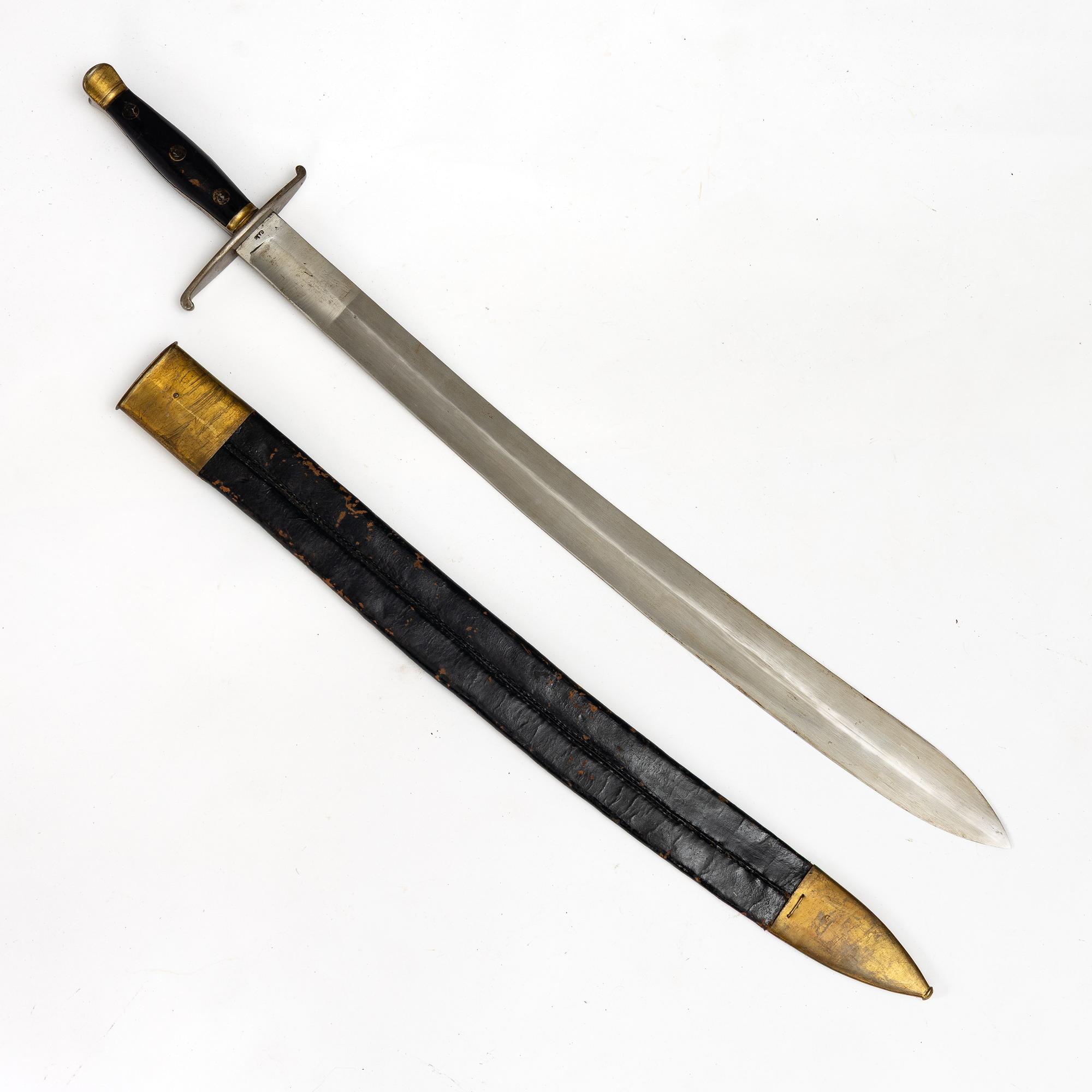 A Swedish cutlass 1810 pattern, with scabbard.
