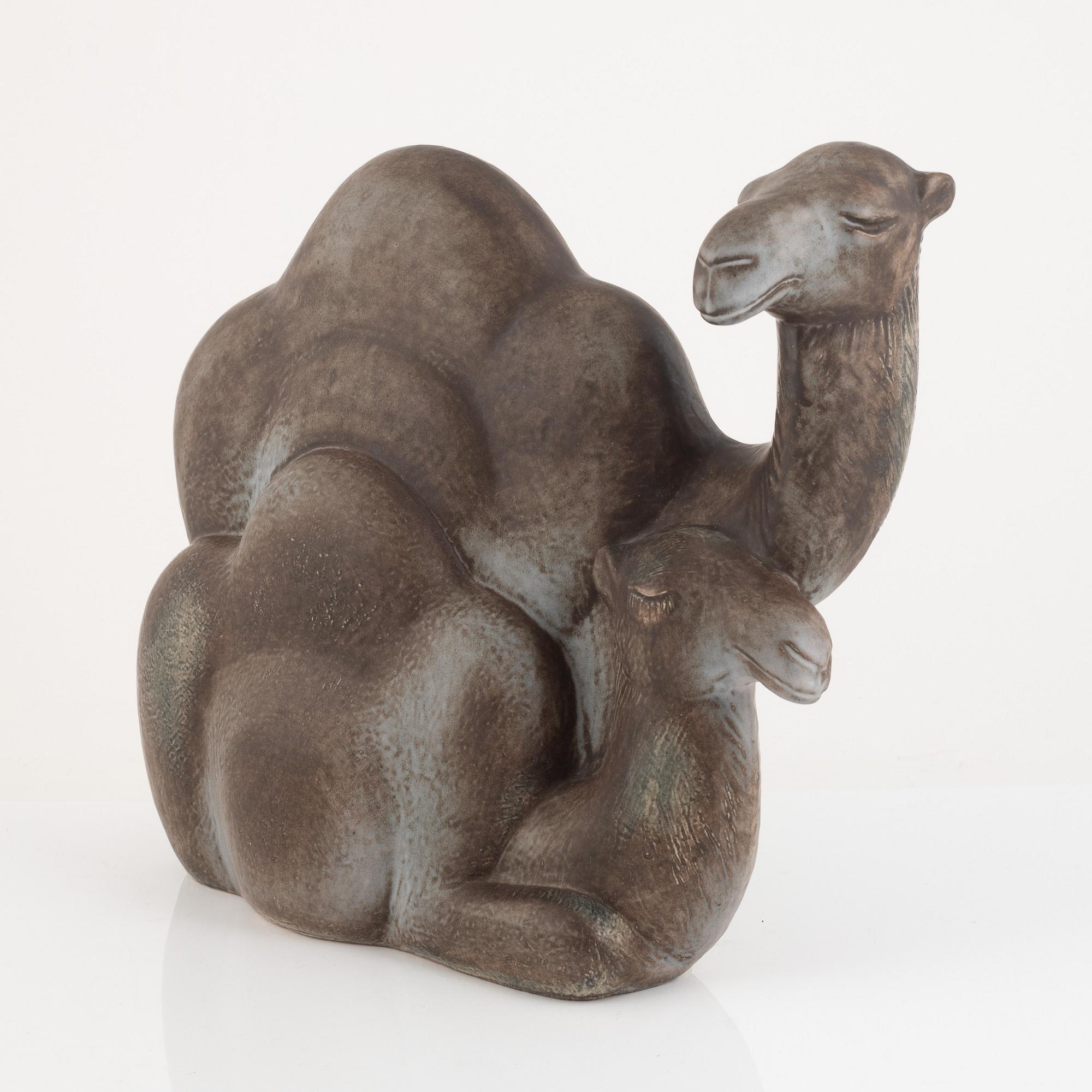 Lisa Larson, a "Dromedary" stoneware figurine, Gustavsbergs Studio, Sweden.