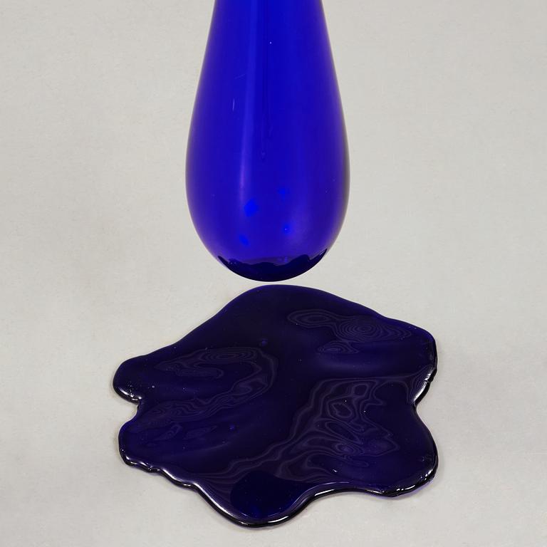 A Danilo De Rossi blue glass 'Glo' lamp, Leukos, Italy.