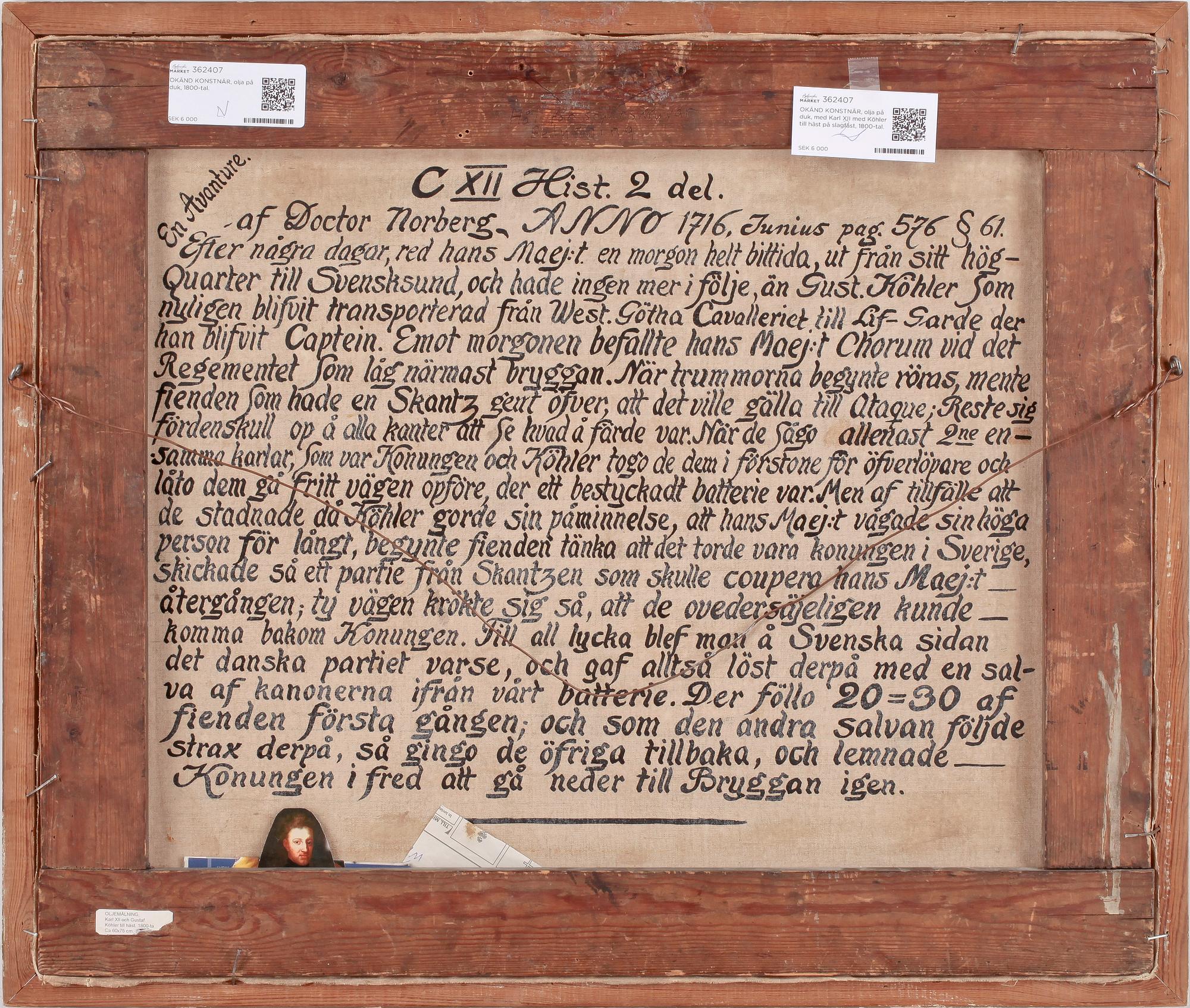 OKÄND KONSTNÄR, olja på duk, 1800-tal.