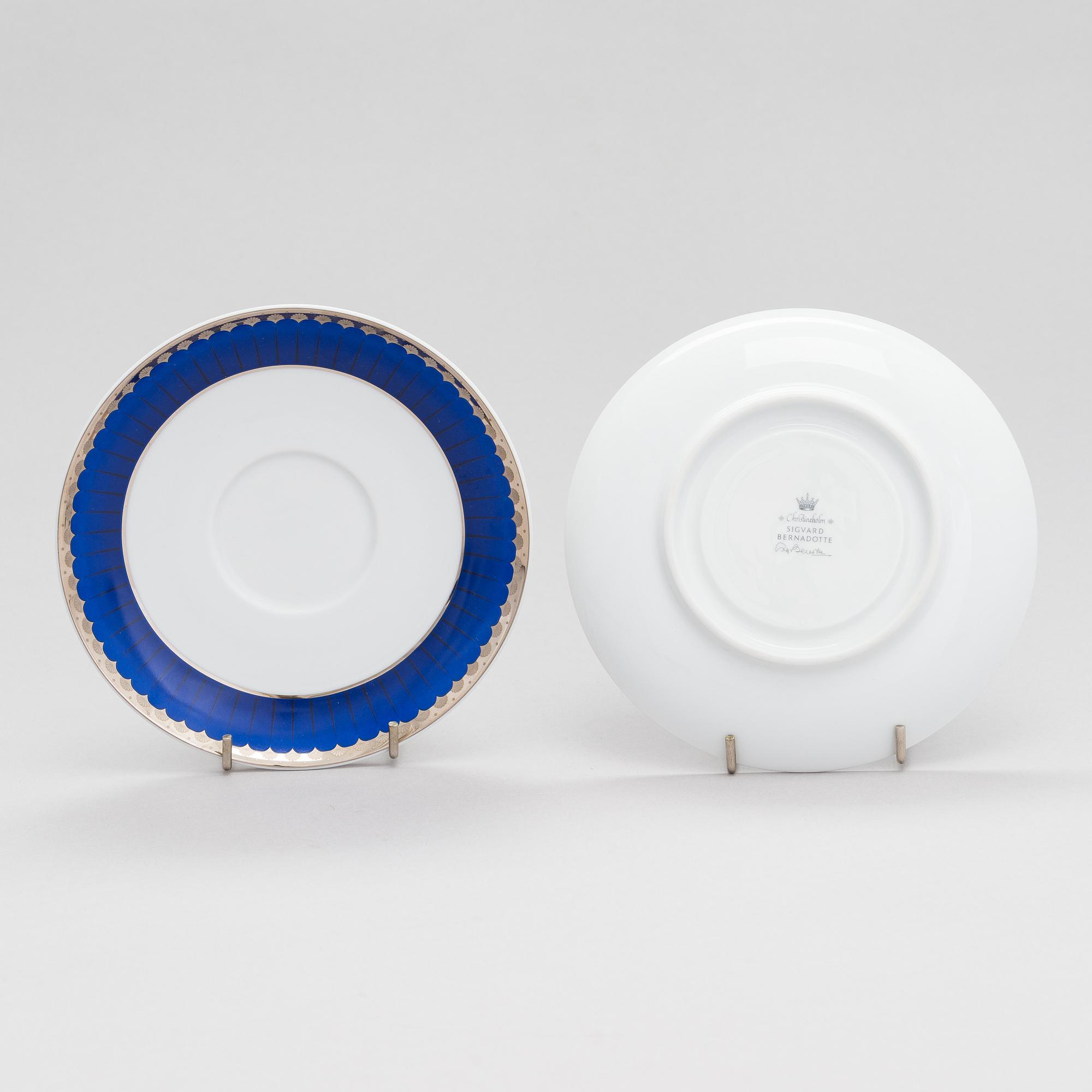 Sigvard Bernadotte, servis, 30 delar, "Marianne Royal Blue", Christineholm/Fyrklövern.