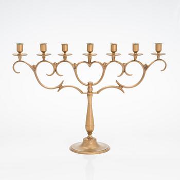 Paavo Tynell, A1920/1930s brass candelabrum for Taito, Finland.