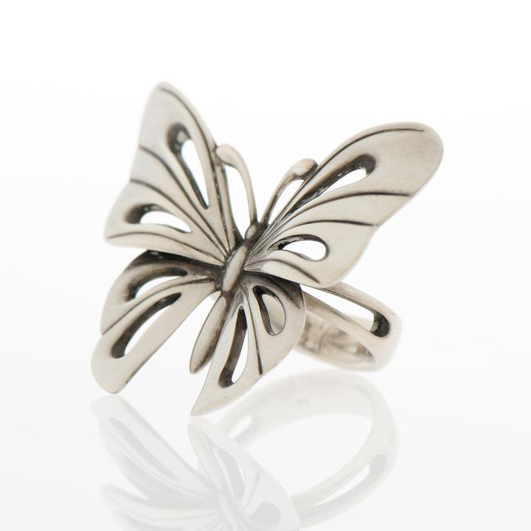 GEORG JENSEN, RING, "Butterfly", silver.