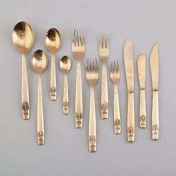 BESTICK, 141 delar, gulmetall, möjligen Indien, 1900-talets första hälft.