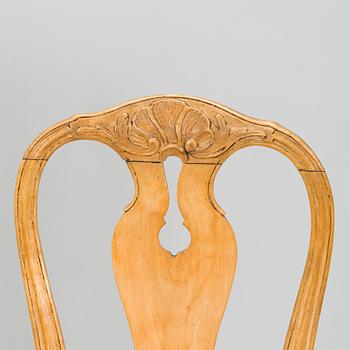 Stolar, snarlika, 8 st, rokoko, 1700-talets mitt.