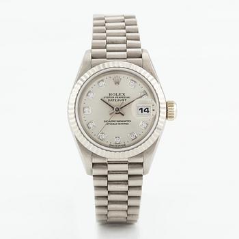 Rolex, Oyster Perpetual, Datejust, "Diamond Dial", armbandsur, 26 mm.