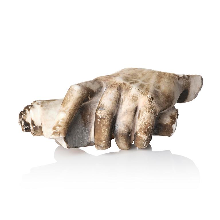 A presumably italian marble sculptural fragment, 18th century.