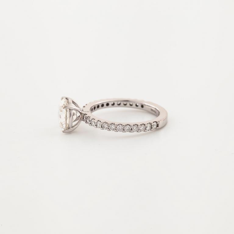 A brilliant cut diamond ring.